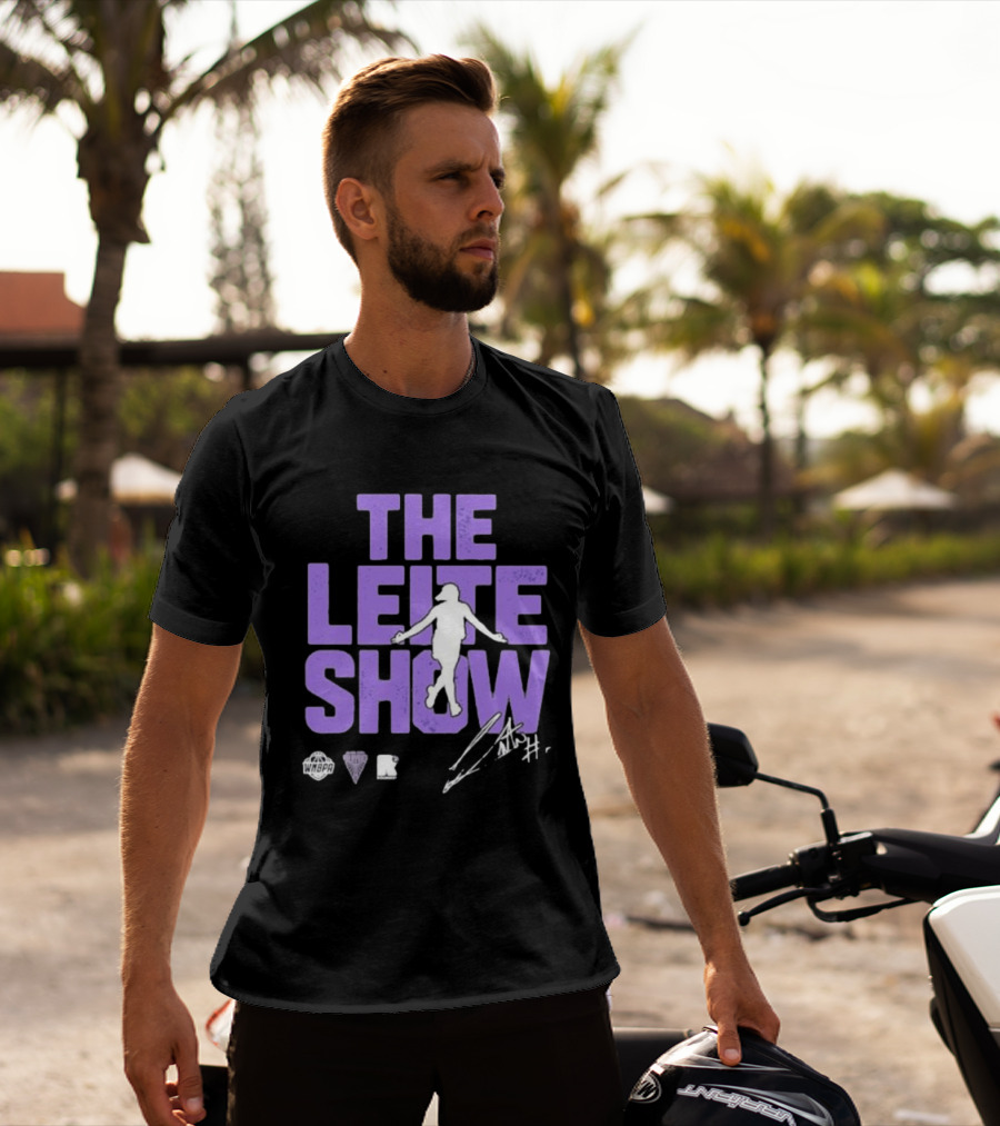 The Leite Show WNBPA Signature Purple Basketball T-Shirt