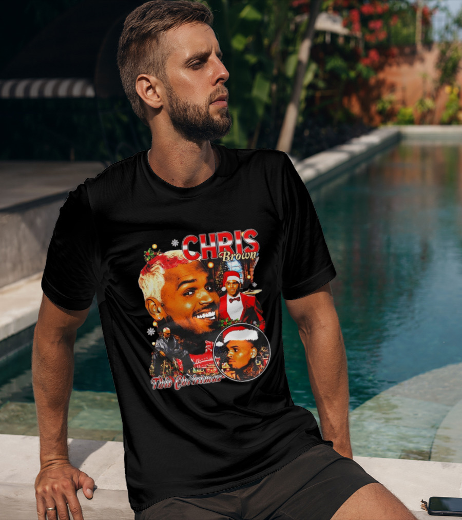 Chris Brown Holiday Festive Santa Hat This Christmas Celebration T-Shirt
