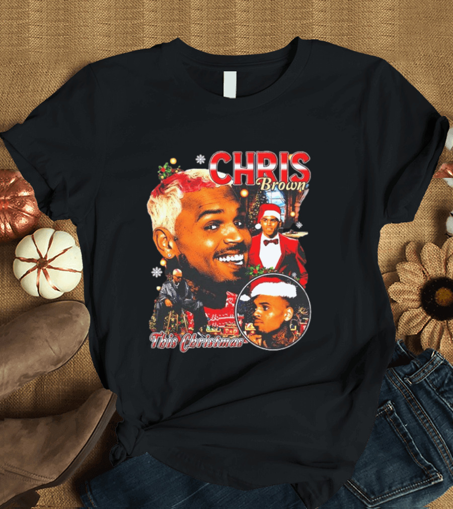Chris Brown Holiday Festive Santa Hat This Christmas Celebration T-Shirt
