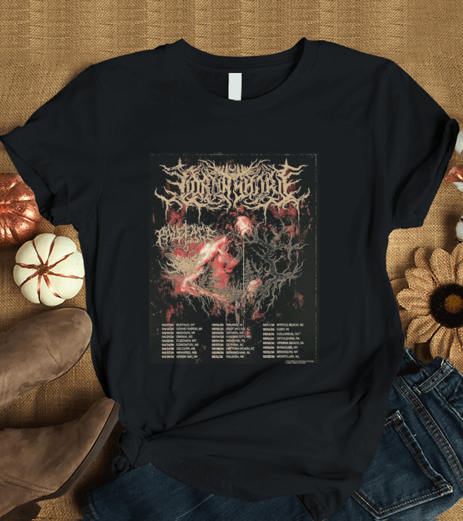 Lorna Shore North America 2026 Tour Dates Featuring Paleface Swiss And Sign Of The Swarm Band Schedule T-Shirt