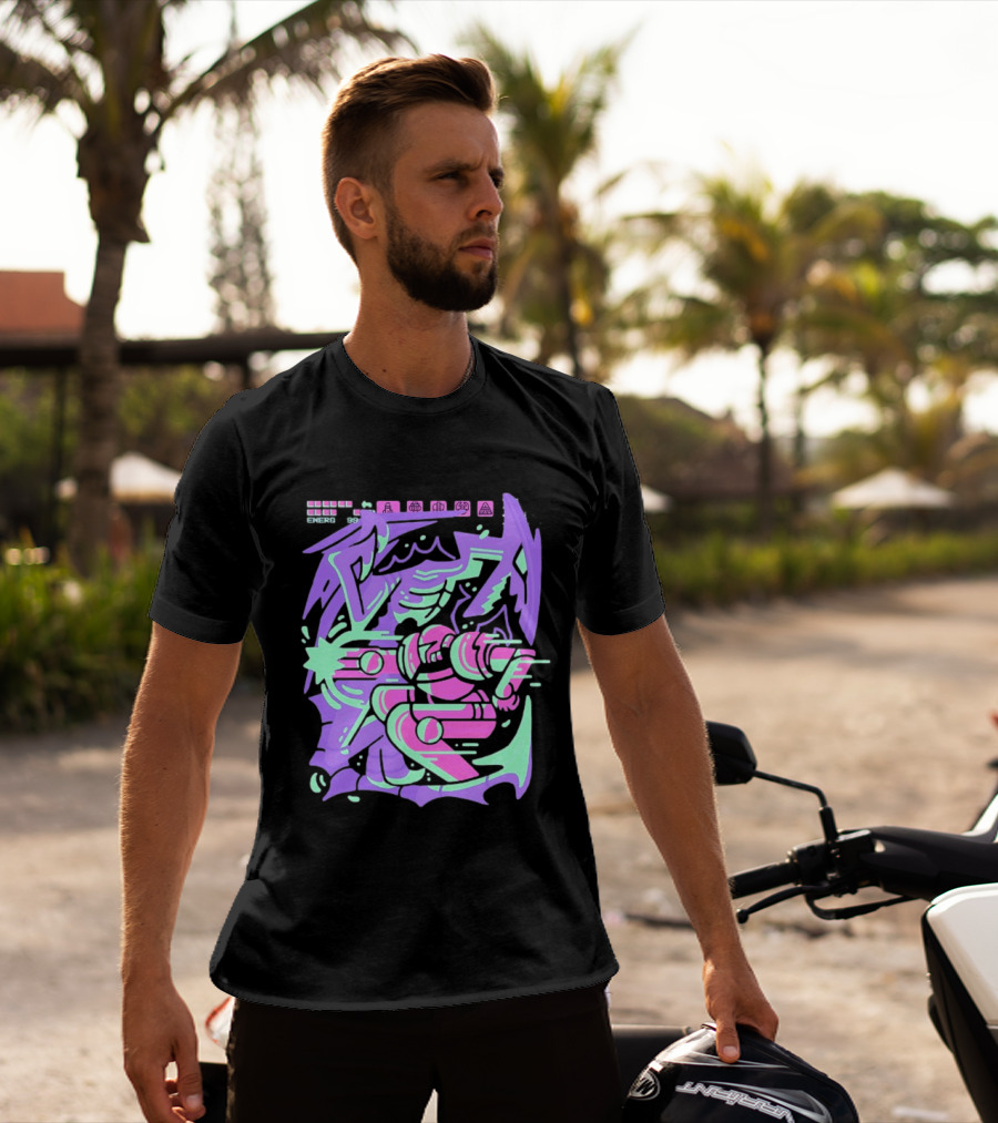 Metroid Space Pirate Skirmish Neon Glitch T-Shirt