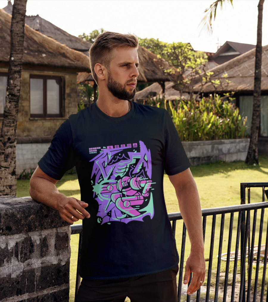 Metroid Space Pirate Skirmish Neon Glitch T-Shirt