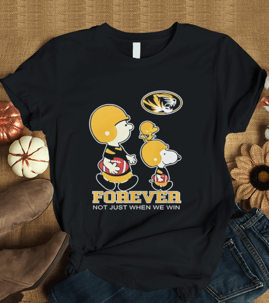 Peanuts Characters Football Mizzou Spirit Forever Not Just When We Win T-Shirt