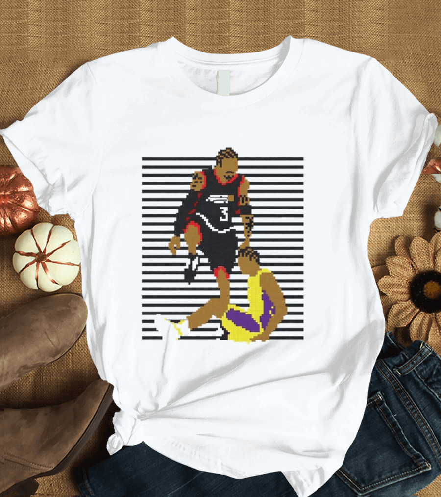 16 Bit Allen Iverson Steps Over Tyronn Lue Basketball Iconic Moment NBA Fans T-Shirt