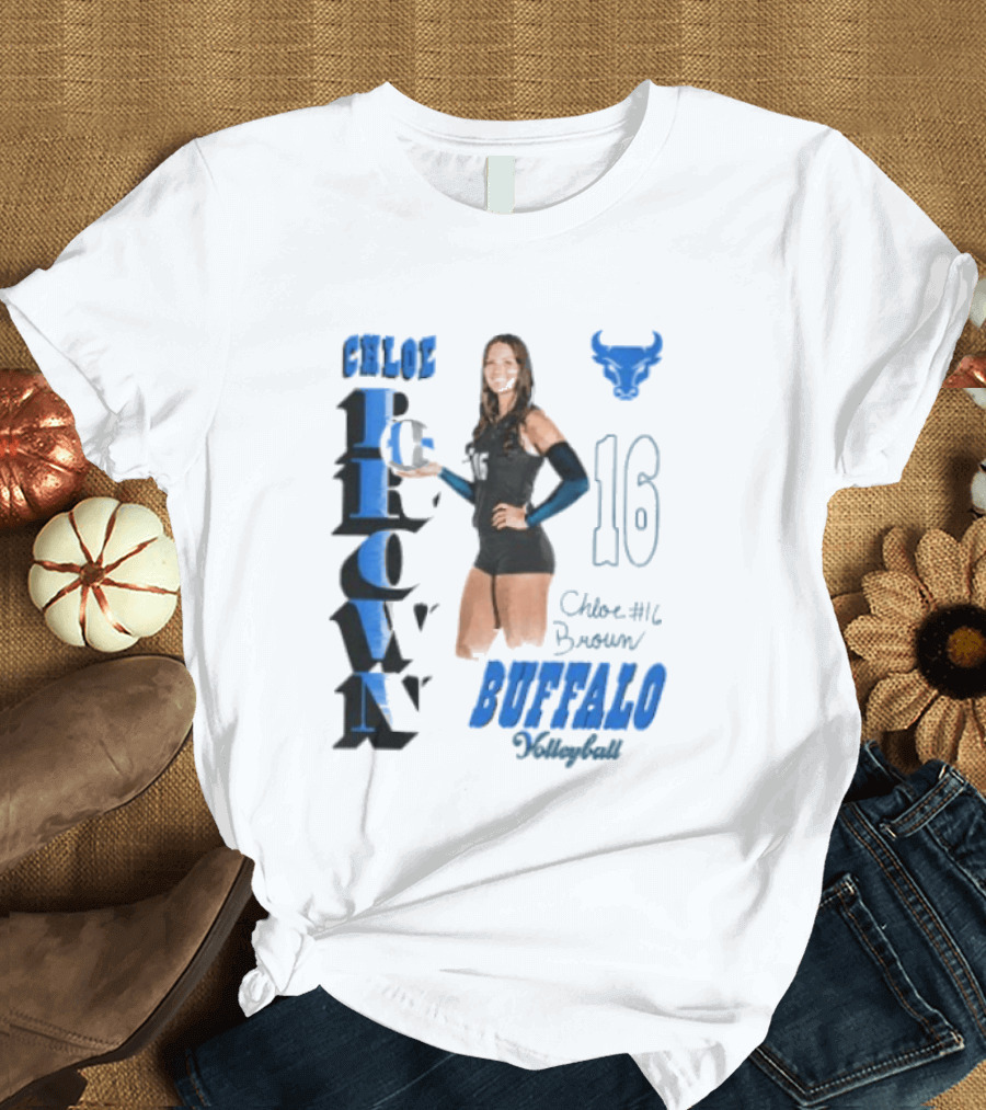 Chloe Brown Buffalo Volleyball Player Number 16 T-Shirt