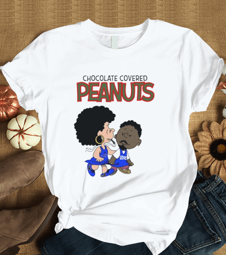 Chocolate Covered Peanuts Characters In Knicks Jerseys T-Shirt