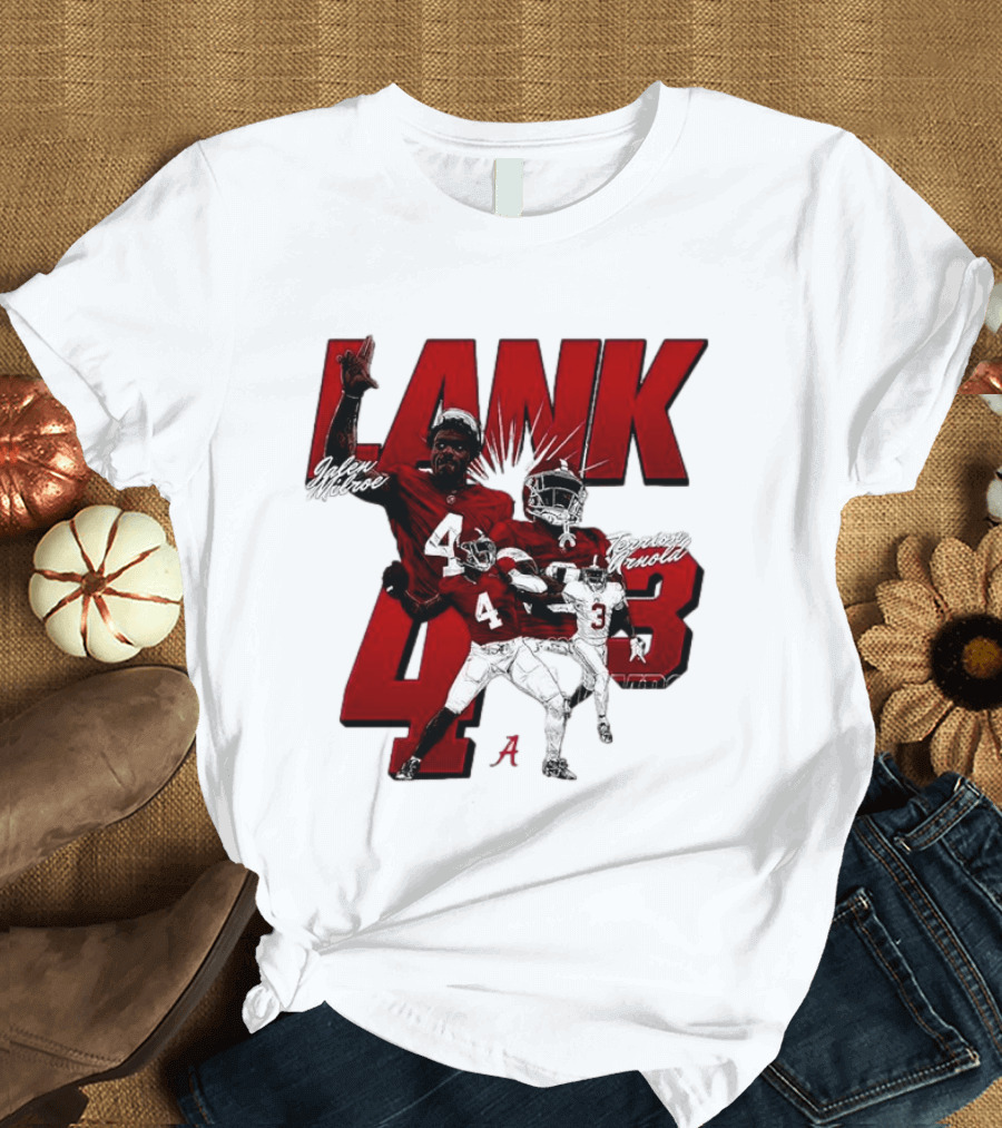 Alabama Crimson Tide Jalen Milroe Terrion Arnold Lank 4th 3 Football Caricature T-Shirt