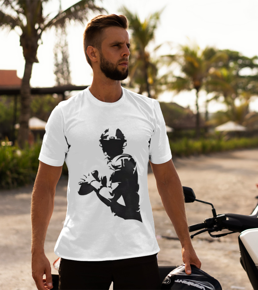 Quarterback Player Silhouette American Football Sports T-Shirt