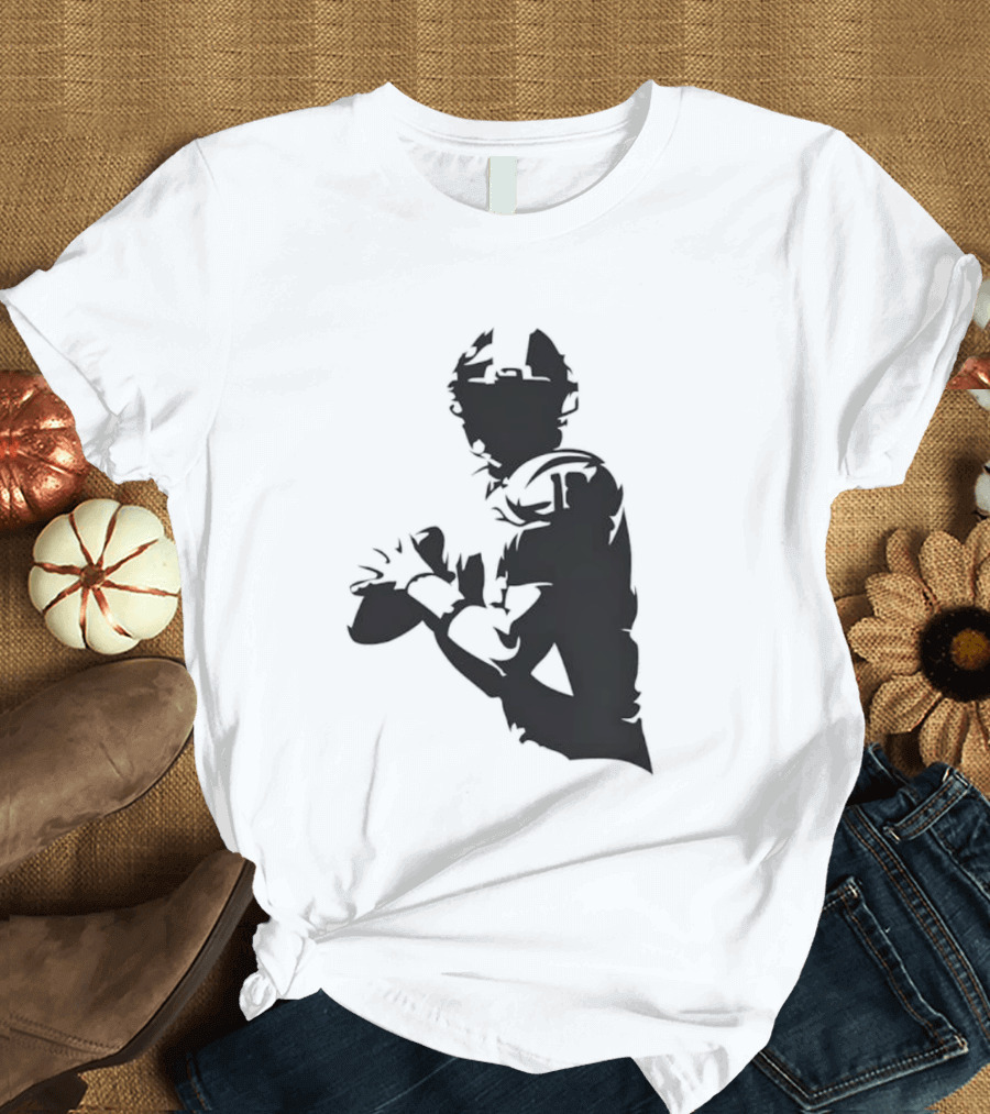 Quarterback Player Silhouette American Football Sports T-Shirt