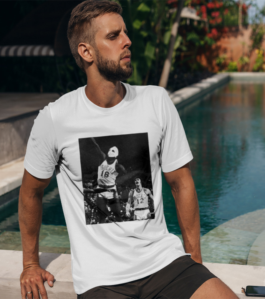 Curtis Perry Wearing Hockey Mask During Phoenix Suns NBA Game T-Shirt