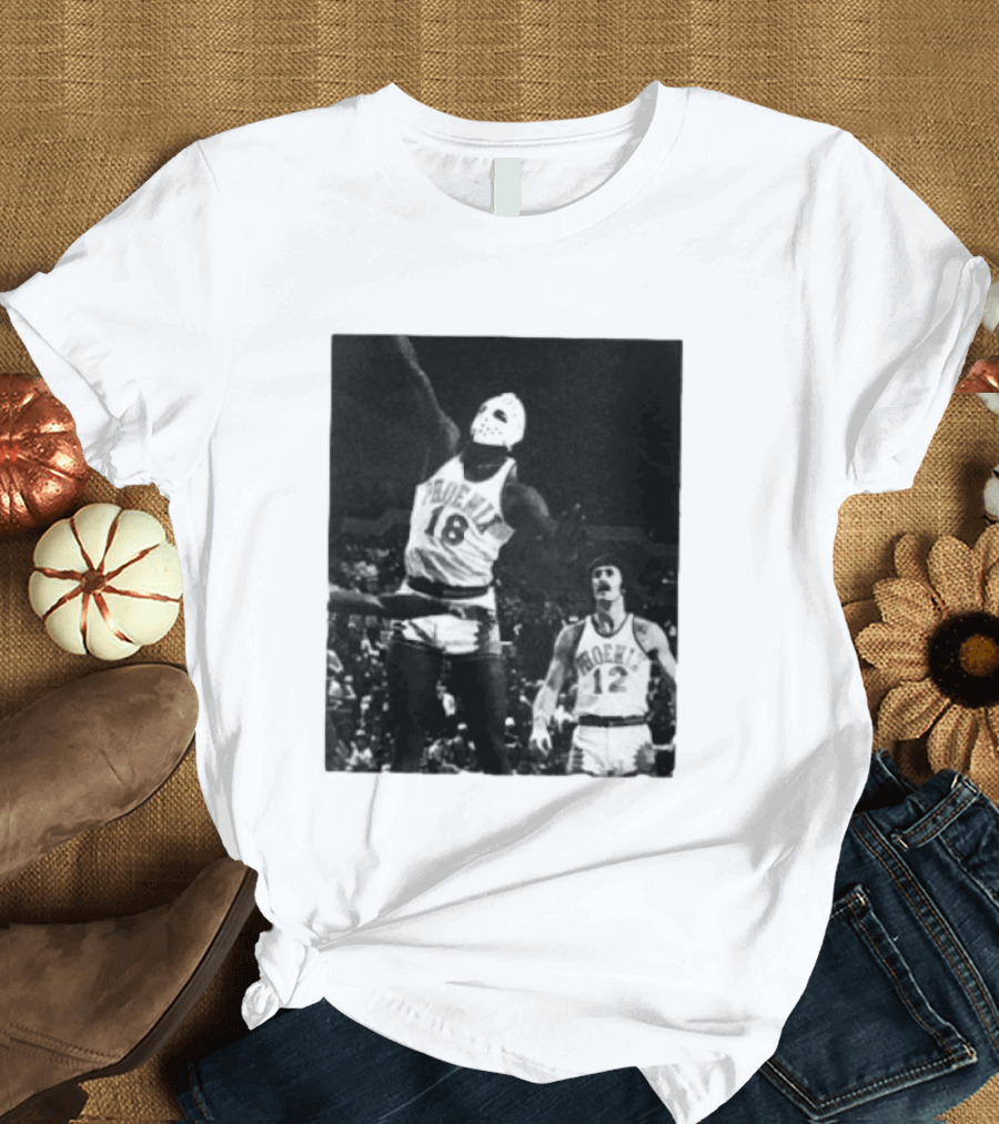 Curtis Perry Wearing Hockey Mask During Phoenix Suns NBA Game T-Shirt
