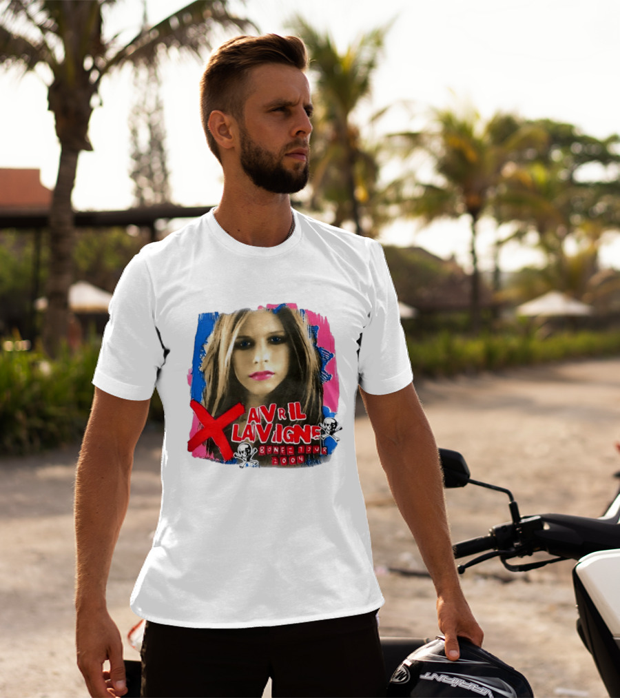Avril Lavigne Bonez Tour 2004 Skull And Crossbones T-Shirt