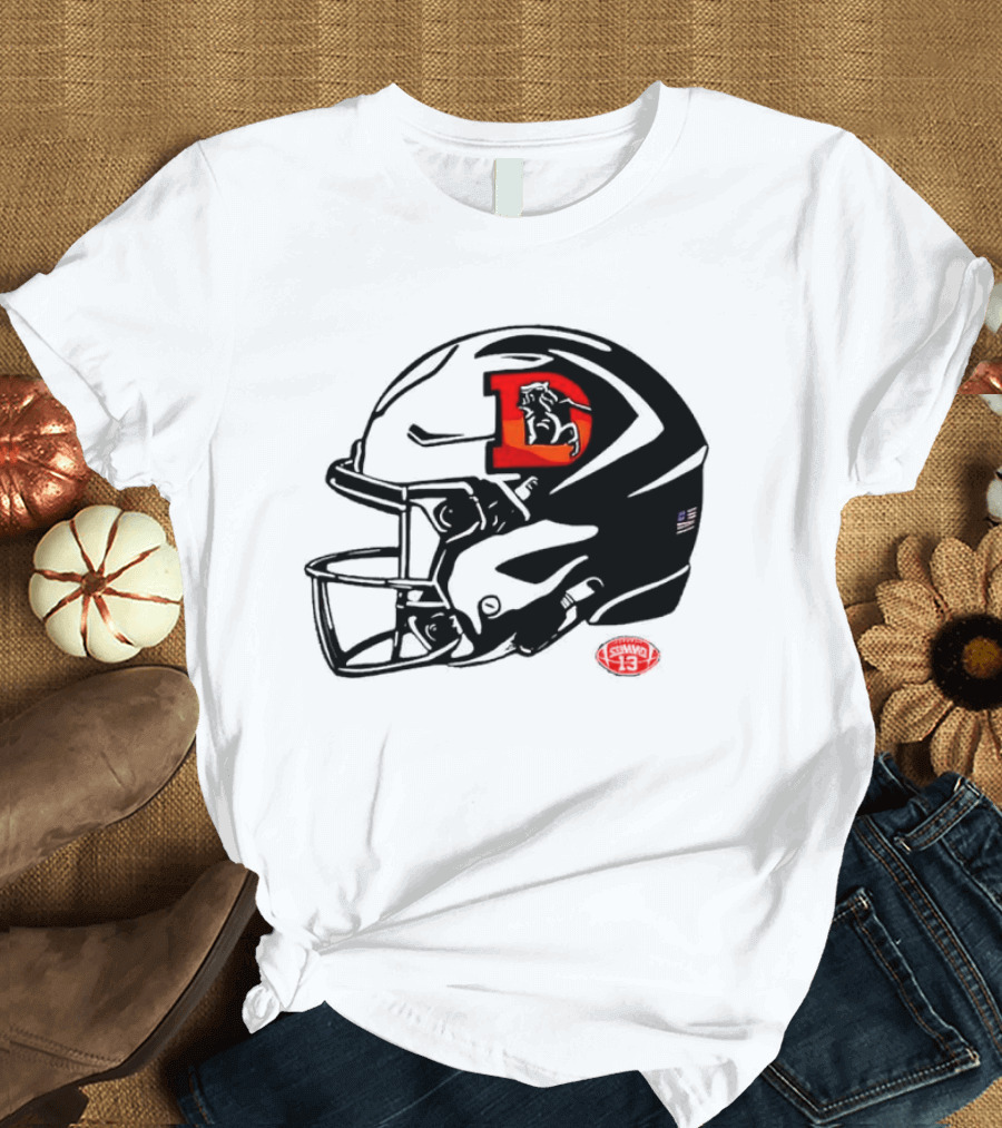 Denver Broncos Vintage D Snowcapped Helmet T-Shirt