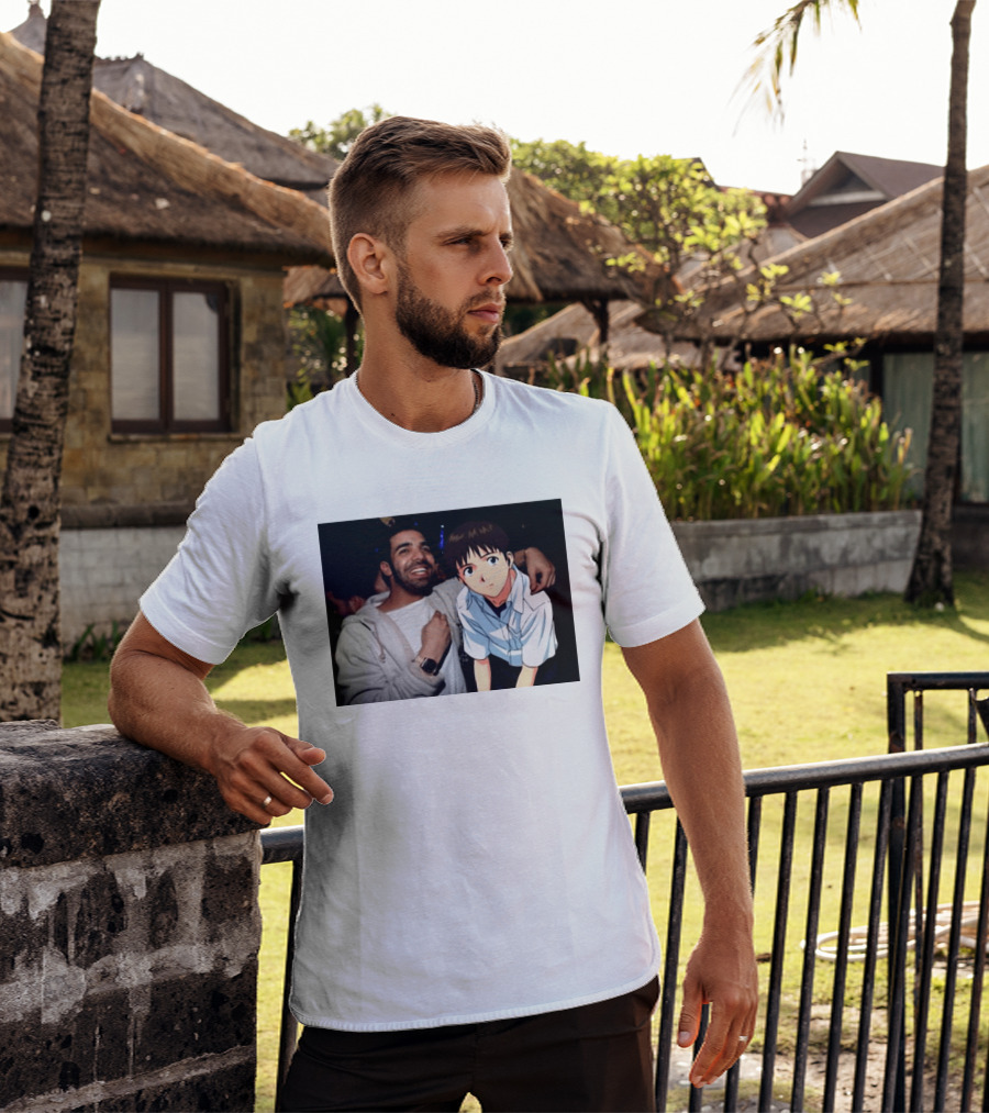 Drake With Shinji Ikari From Evangelion Anime T-Shirt