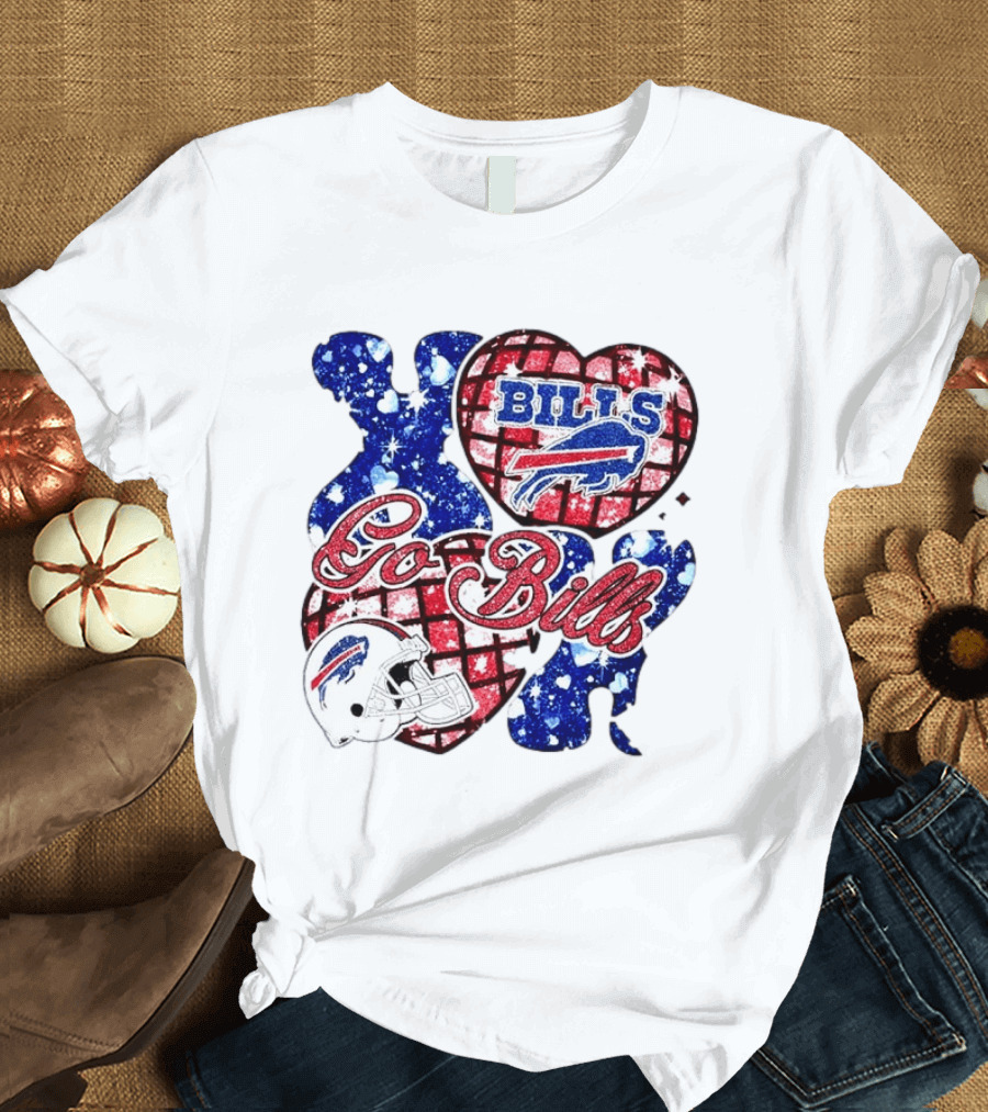 Buffalo Bills Go Bills Heart Valentine's Day Football T-Shirt