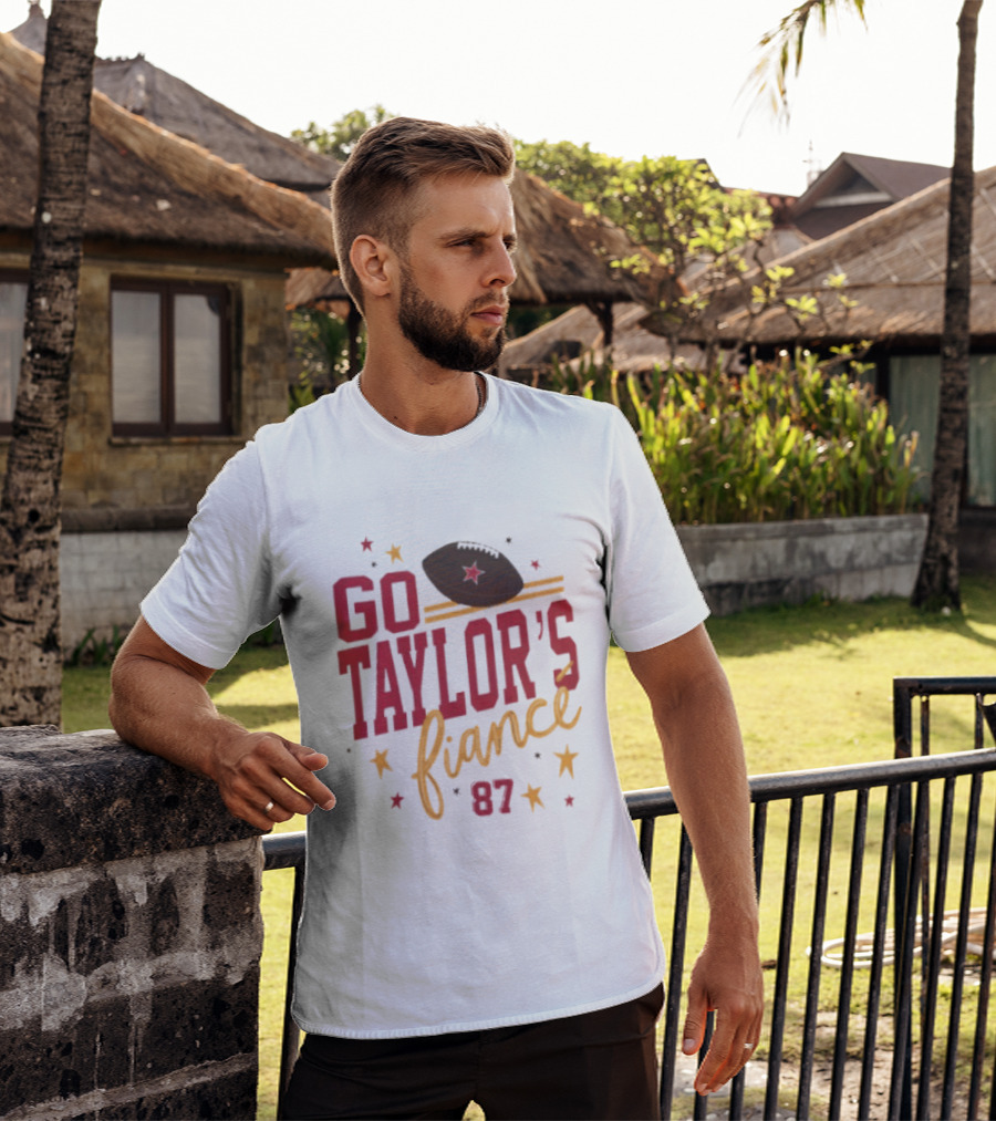 Go Taylor's Fiancé 87 Football Stars And Stripes T-Shirt