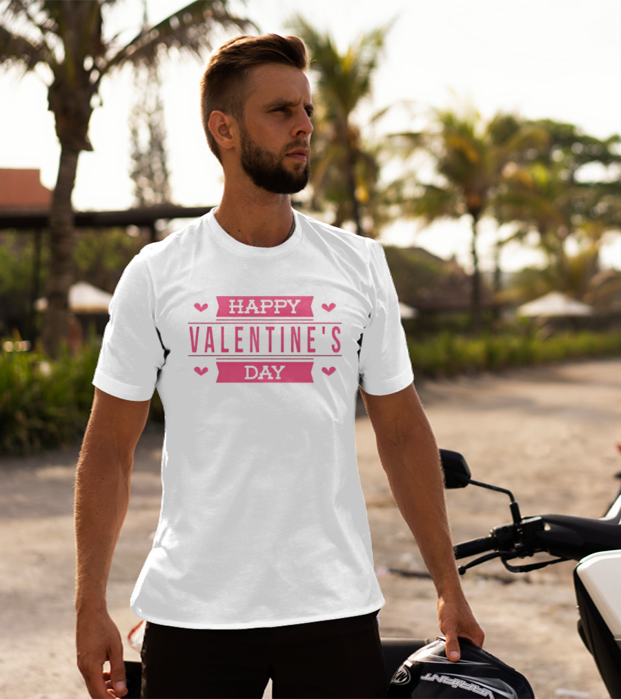 Happy Valentine's Day Pink Hearts Celebration T-Shirt