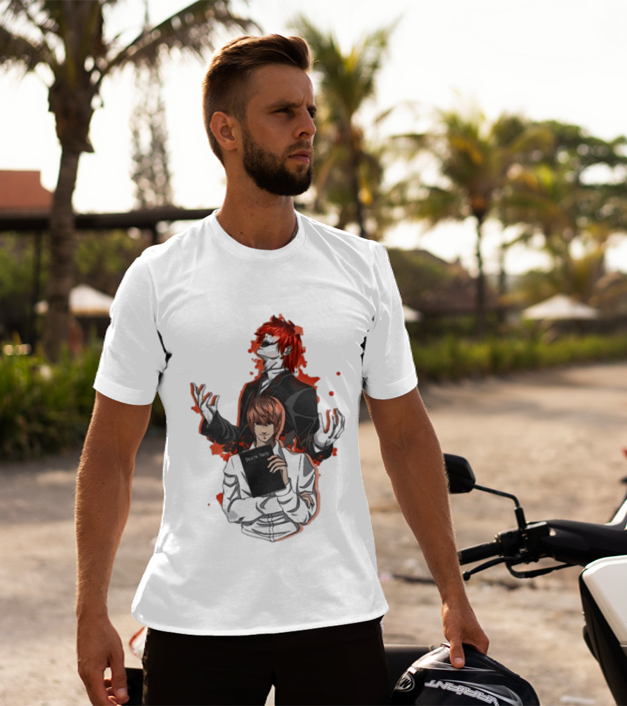 Light Yagami Raito And Ryuk Holding Death Note Anime T-Shirt