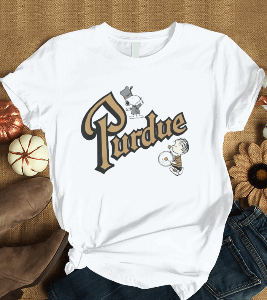 Purdue Boilermakers Snoopy And Charlie Brown Football T-Shirt