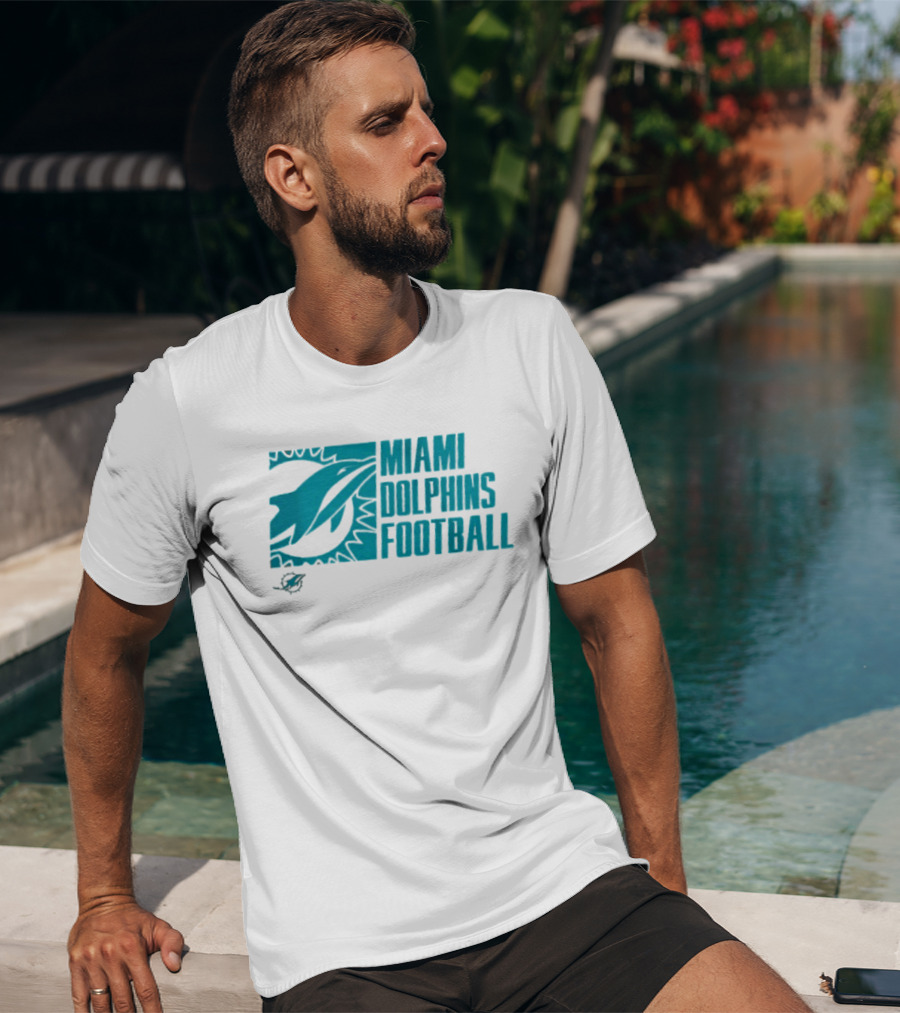 Miami Dolphins Football Fan Apparel Post Game Wear T-Shirt