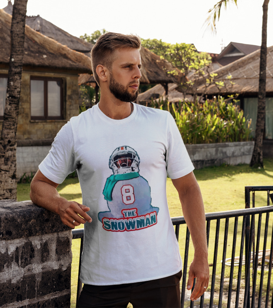 Miami Dolphins Jevon Holland 8 The Snowman Christmas T-Shirt