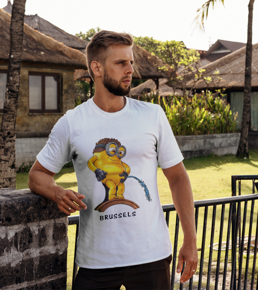 Brussels Pee Minion Parody Manneken Pis T-Shirt