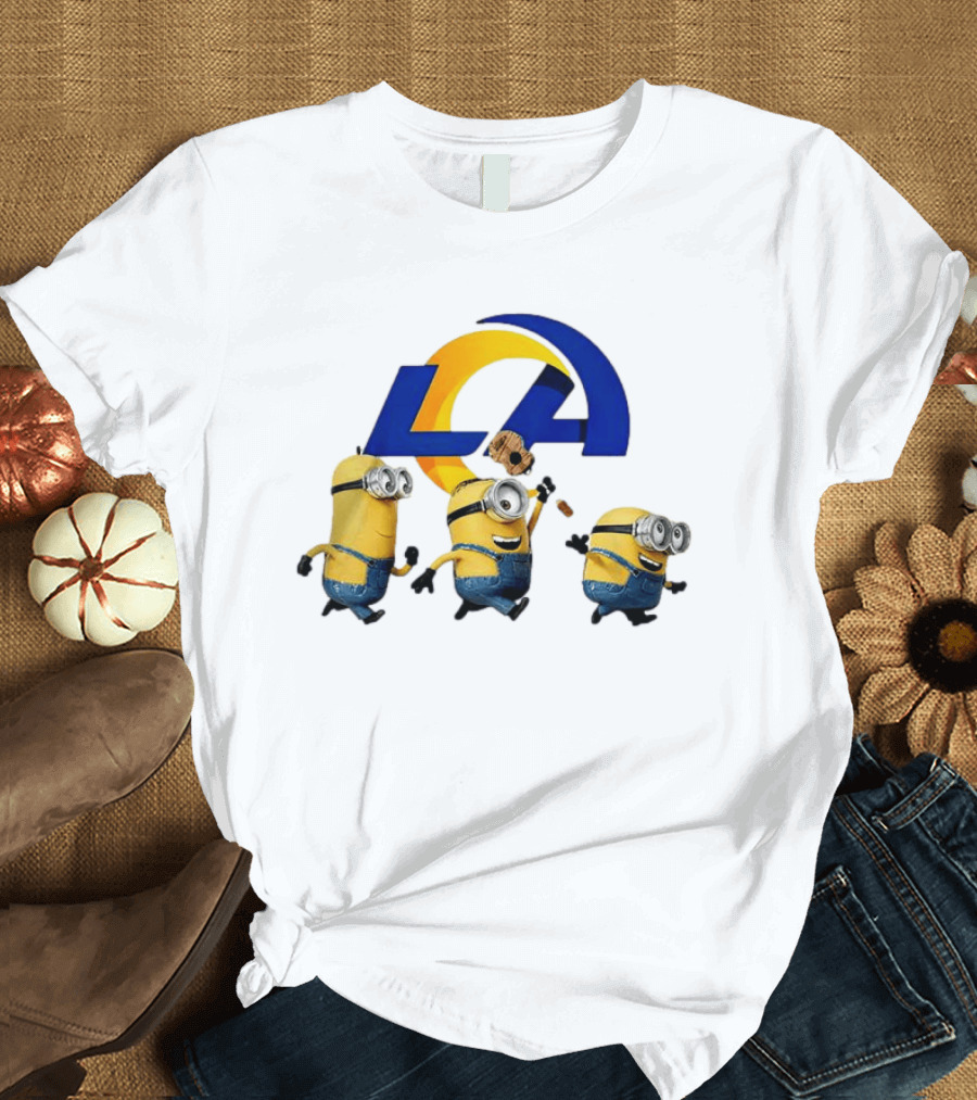Minions LA Rams Football Team Crossover Fun T-Shirt