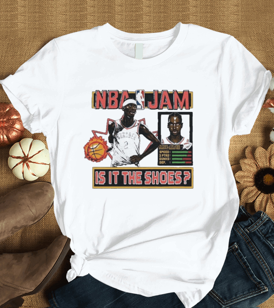 Shai Gilgeous Alexander Oklahoma City Thunder NBA Jam Is It The Shoes Homage Tri Blend T-Shirt
