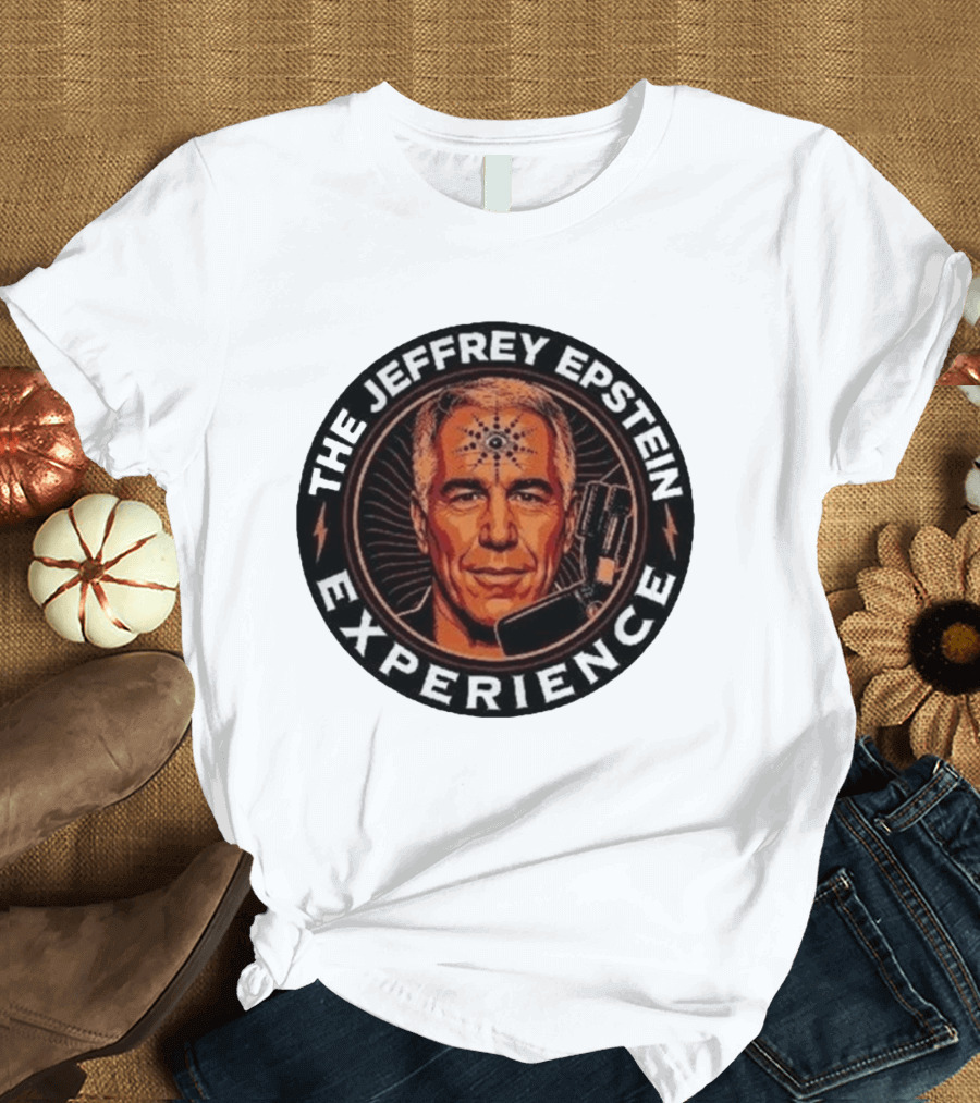 The Jeffrey Epstein Experience Meme Parody Headshot With Microphone And Psychedelic T-Shirt