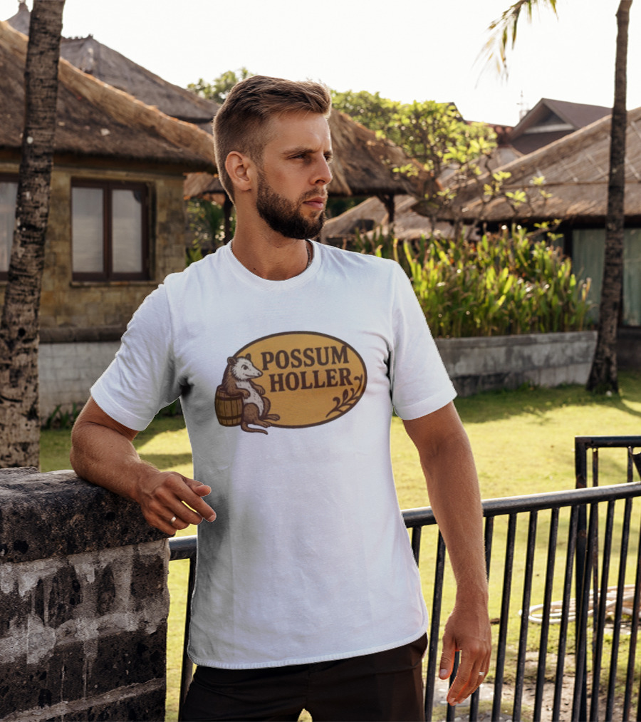 Possum Holler Rustic Opossum With Barrel T-Shirt