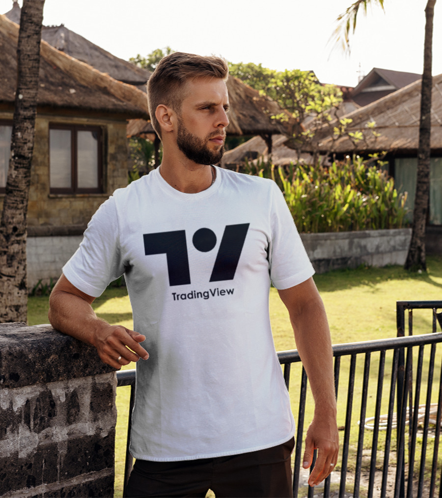TradingView Bold Minimalist Block Monochrome T-Shirt