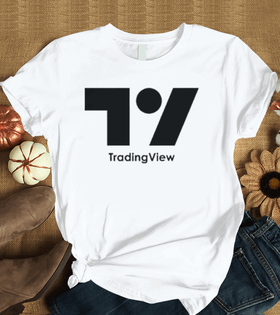 TradingView Bold Minimalist Block Monochrome T-Shirt