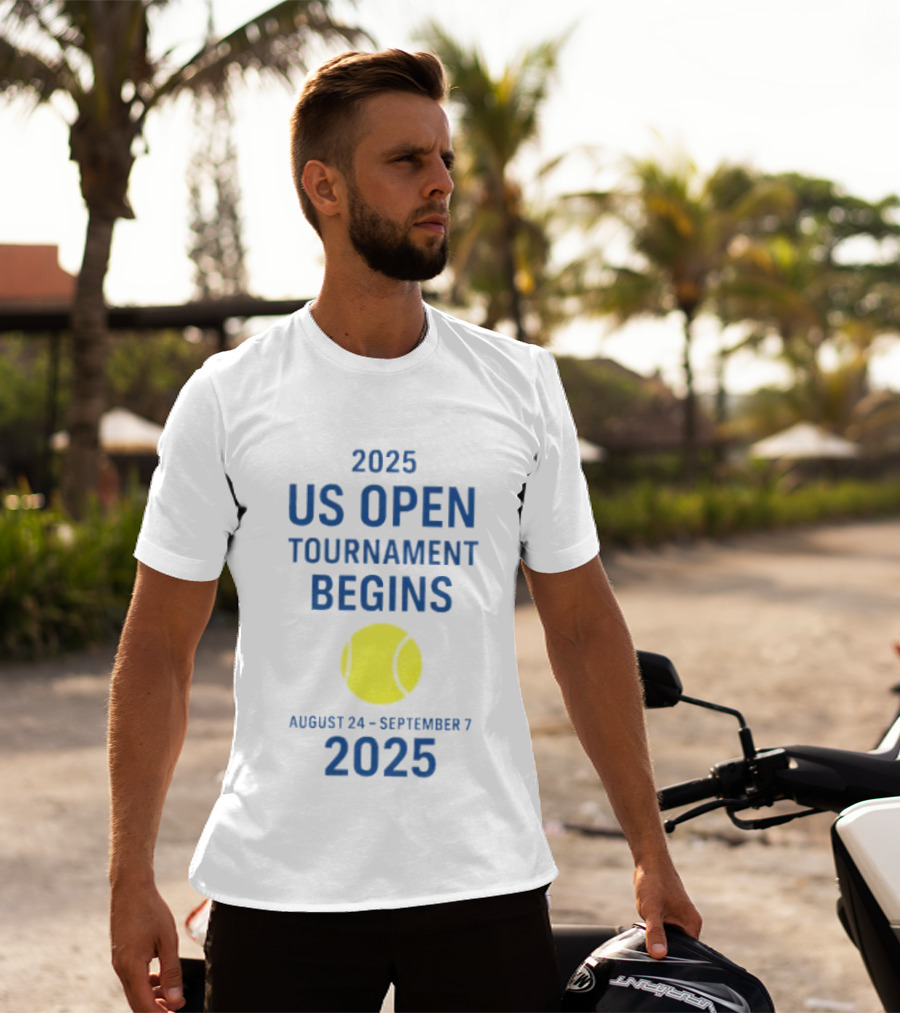 2025 US Open Tournament Begins August 24 To September 7 Tennis Ball T-Shirt