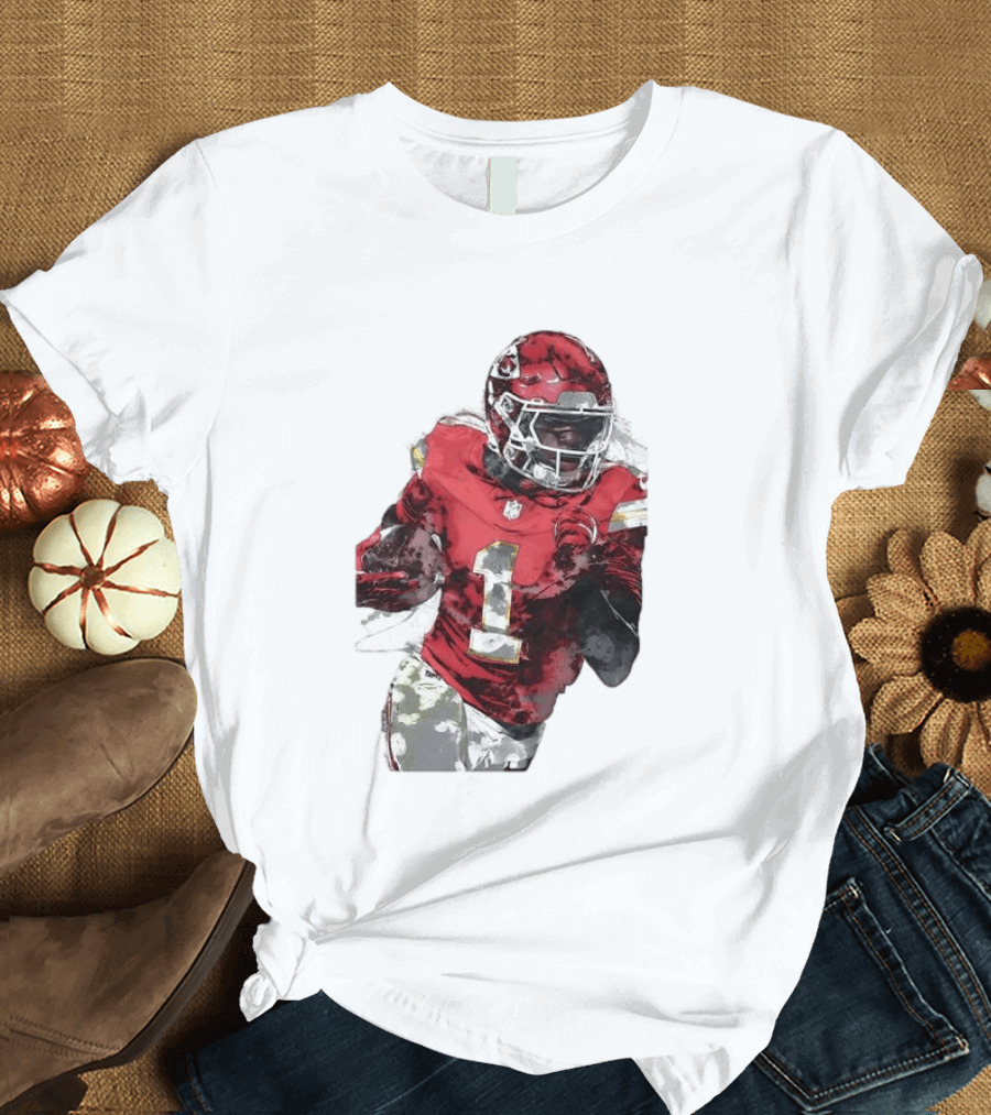 Kansas City Chiefs Xavier Worthy Football Player Number One T-Shirt