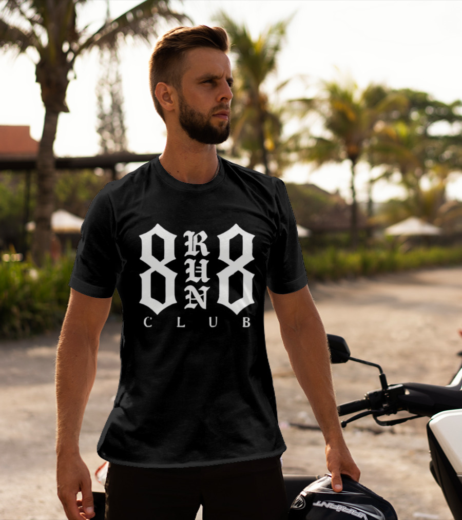 8 Run 8 Club Athletic Fitness Running T-Shirt