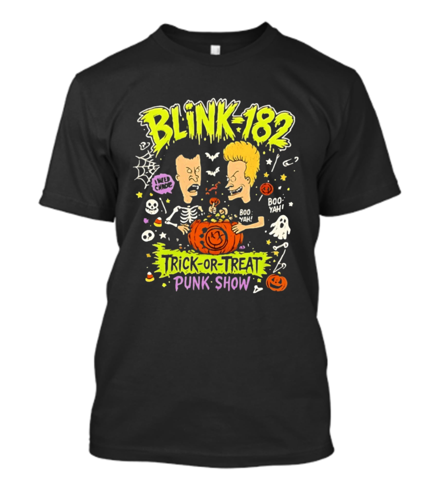 Blink 182 Beavis And Butt Head Halloween Trick Or Treat Punk Show T-Shirt