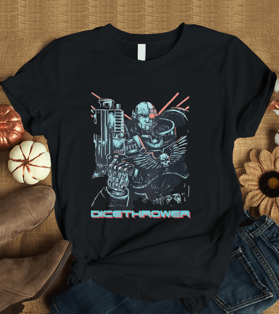 Iron Hand Space Marine Dicethrower With Bolter T-Shirt