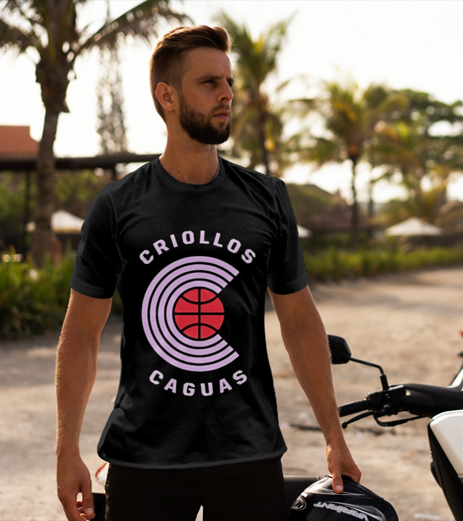 Criollos De Caguas Basketball Team Retro Style Logo Sports T-Shirt
