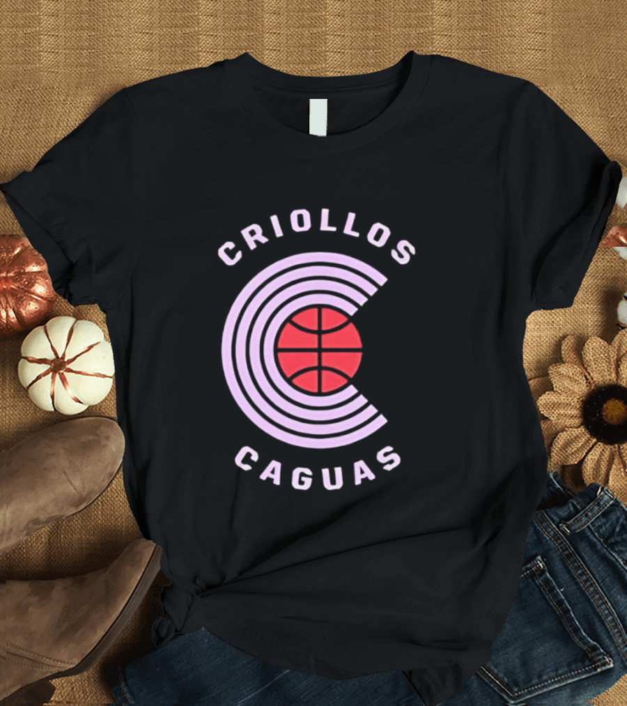 Criollos De Caguas Basketball Team Retro Style Logo Sports T-Shirt