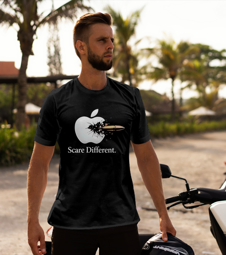 Scare Different Apple Bullet Hole Explosion T-Shirt
