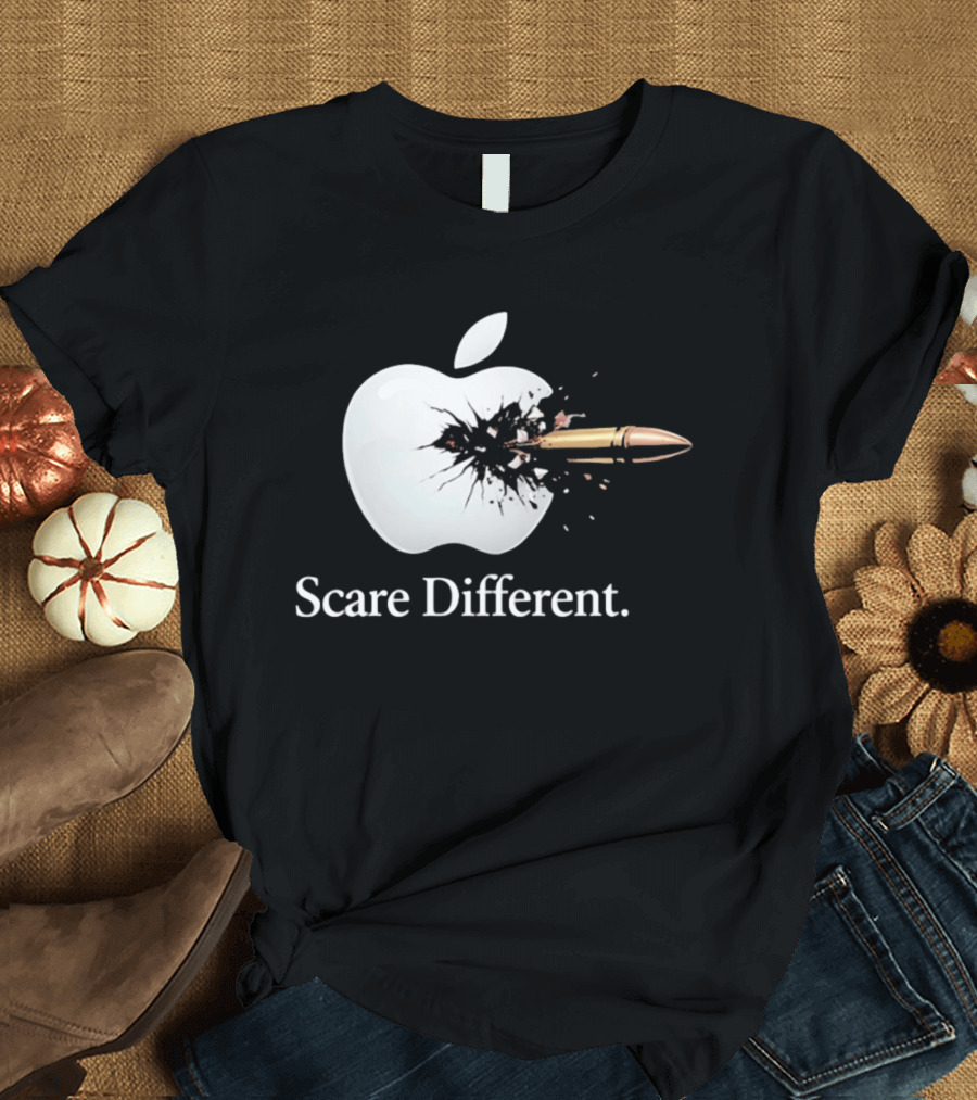 Scare Different Apple Bullet Hole Explosion T-Shirt