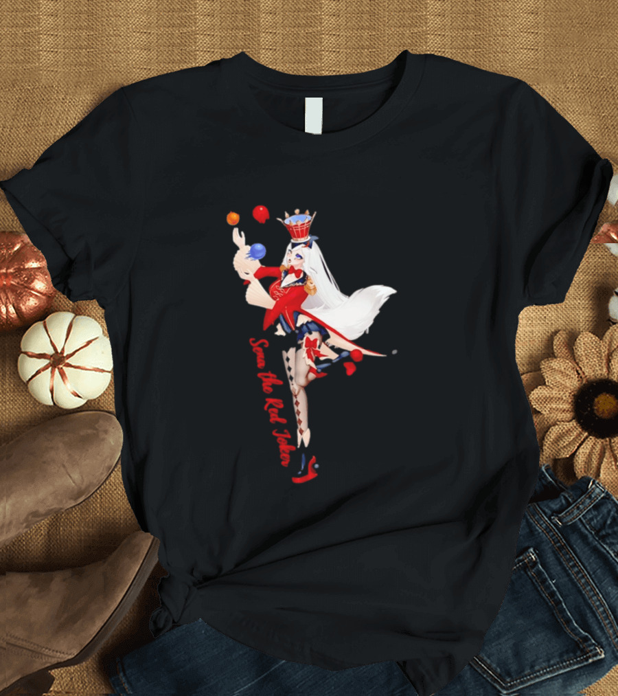 Sena The Red Joker Anime Jester Character With Crown And Juggling Balls T-Shirt