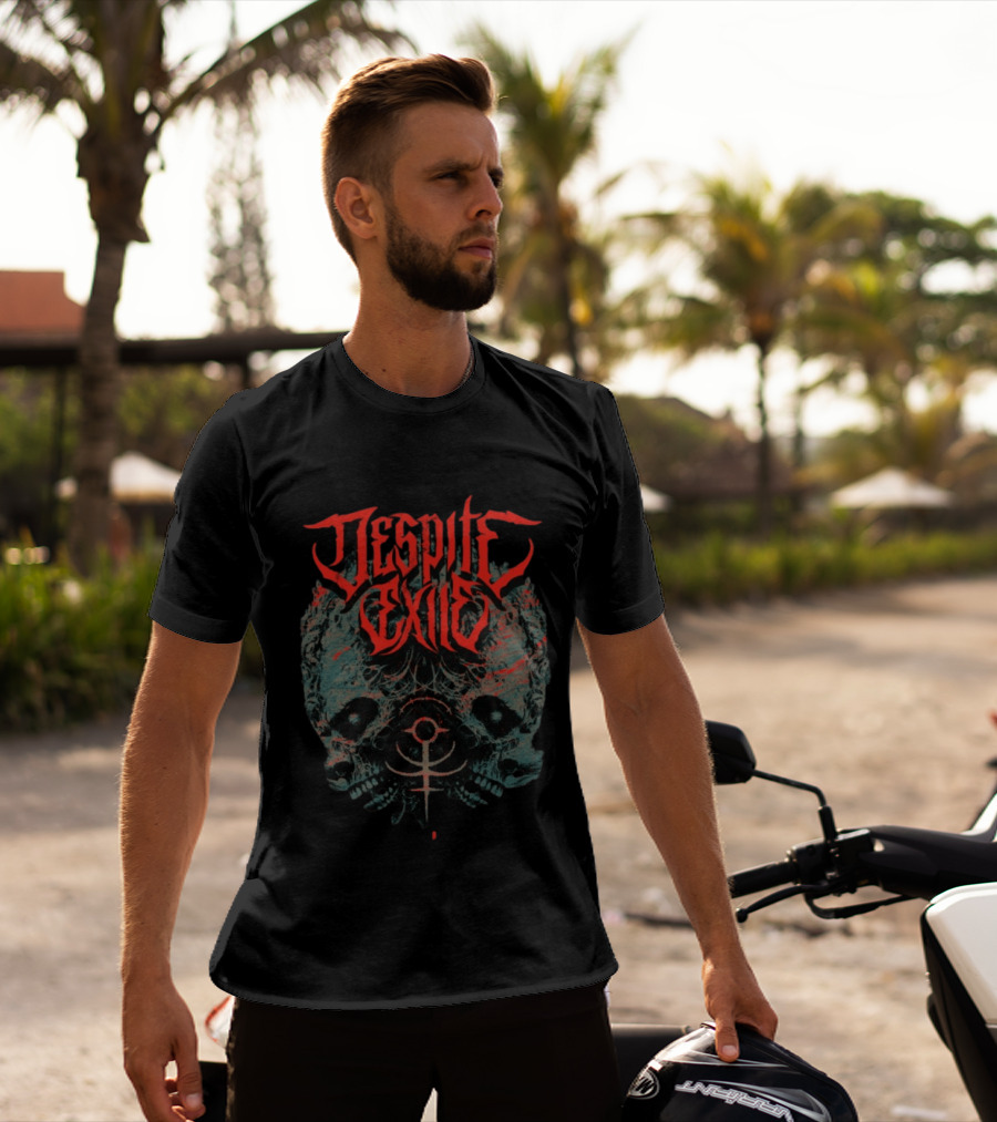 Despite Exile Ever Before Never Again Skull T-Shirt