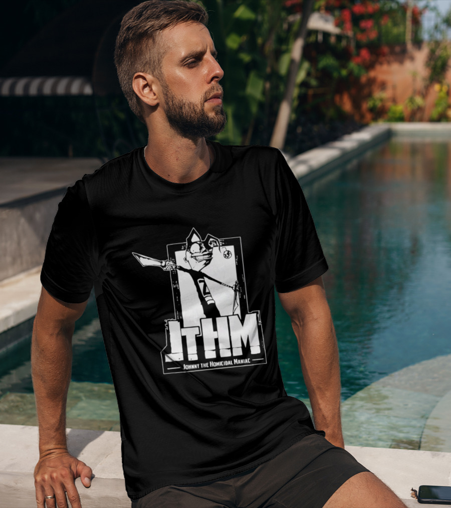 JTHM Johnny The Homicidal Maniac Distressed Black And White Comic T-Shirt