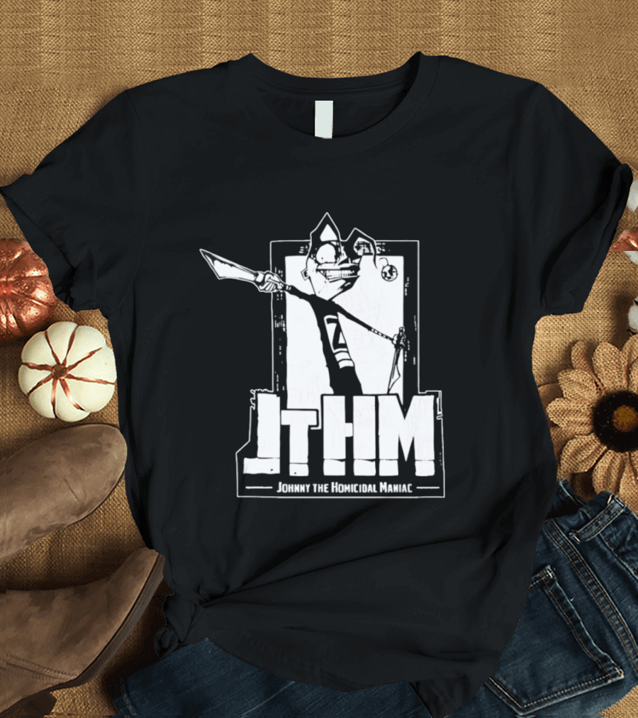 JTHM Johnny The Homicidal Maniac Distressed Black And White Comic T-Shirt