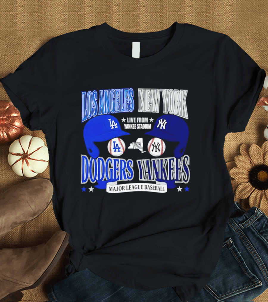 Los Angeles Dodgers Vs New York Yankees Live From Yankee Stadium Major League Baseball T-Shirt