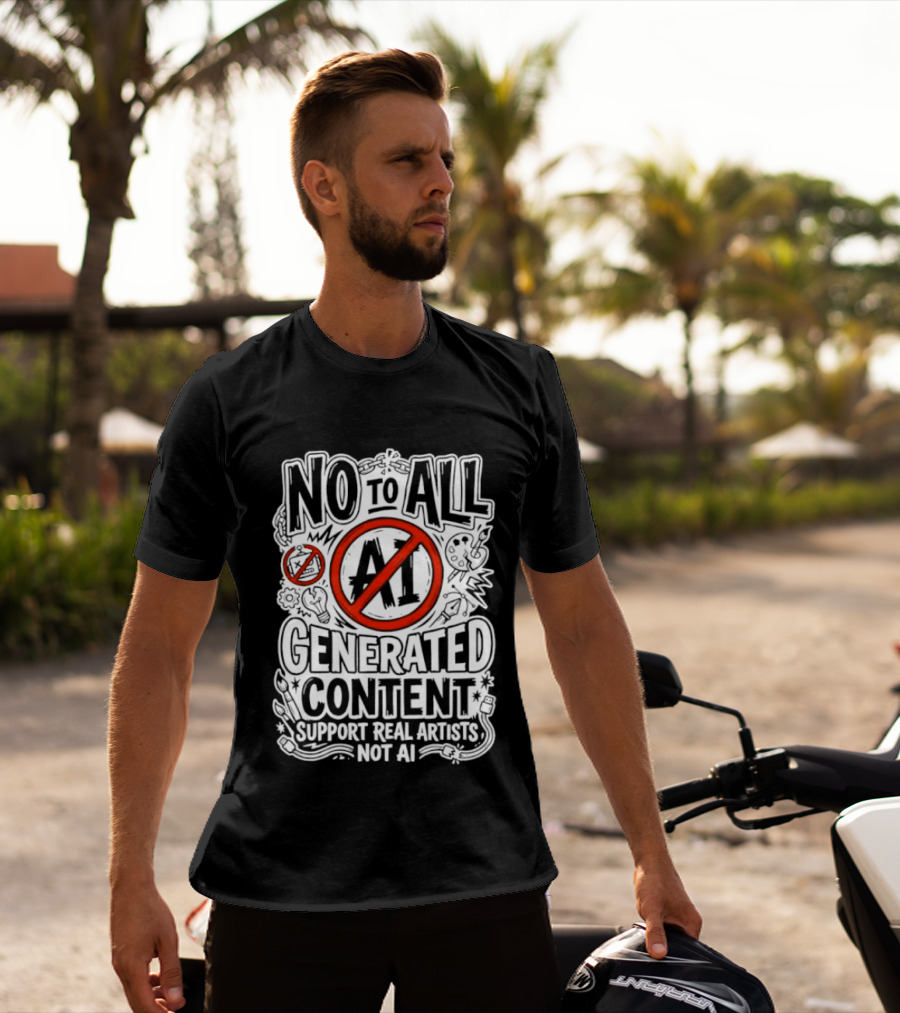 No To All AI Generated Content Support Real Artists Not AI T-Shirt