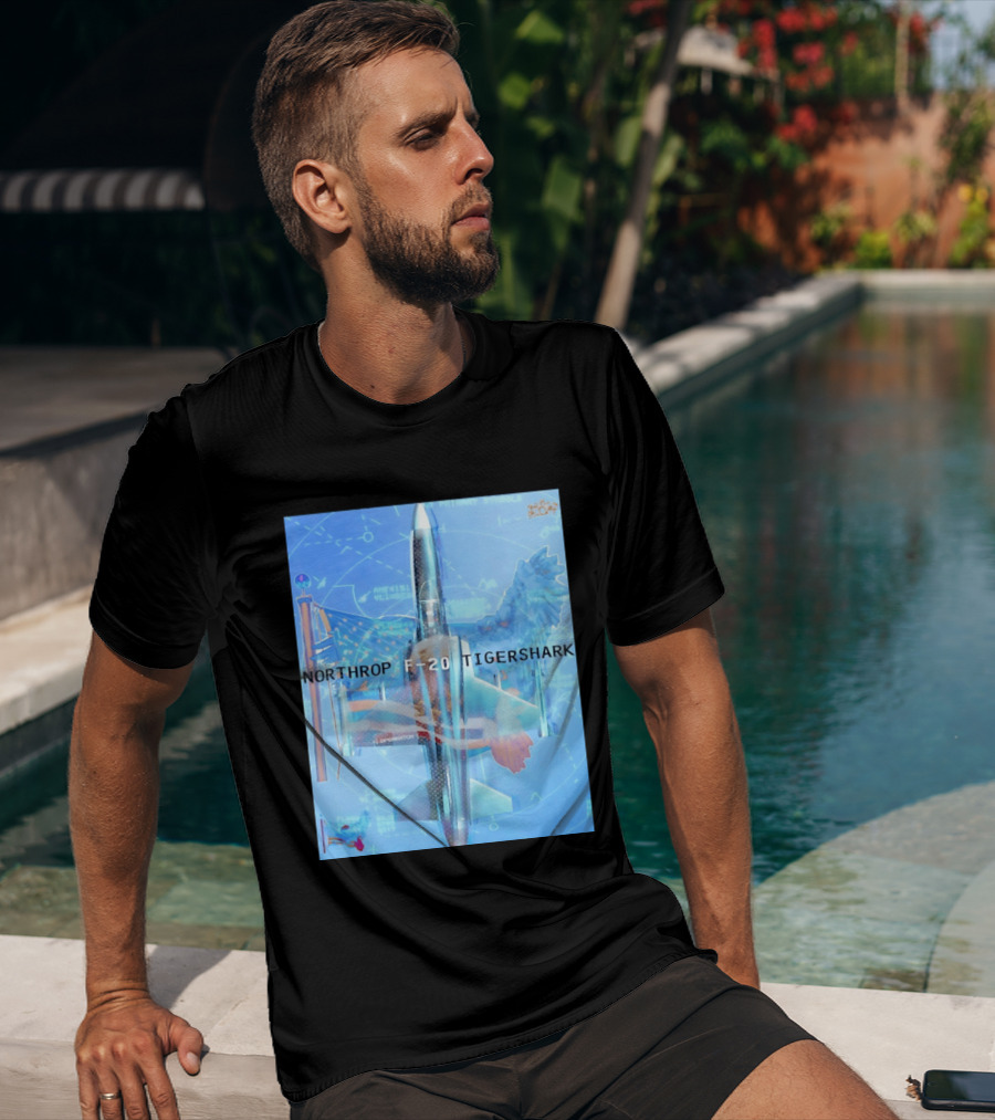 Northrop F 20 Tigershark Fighter Jet Aviation Digital Art And Aerospace T-Shirt