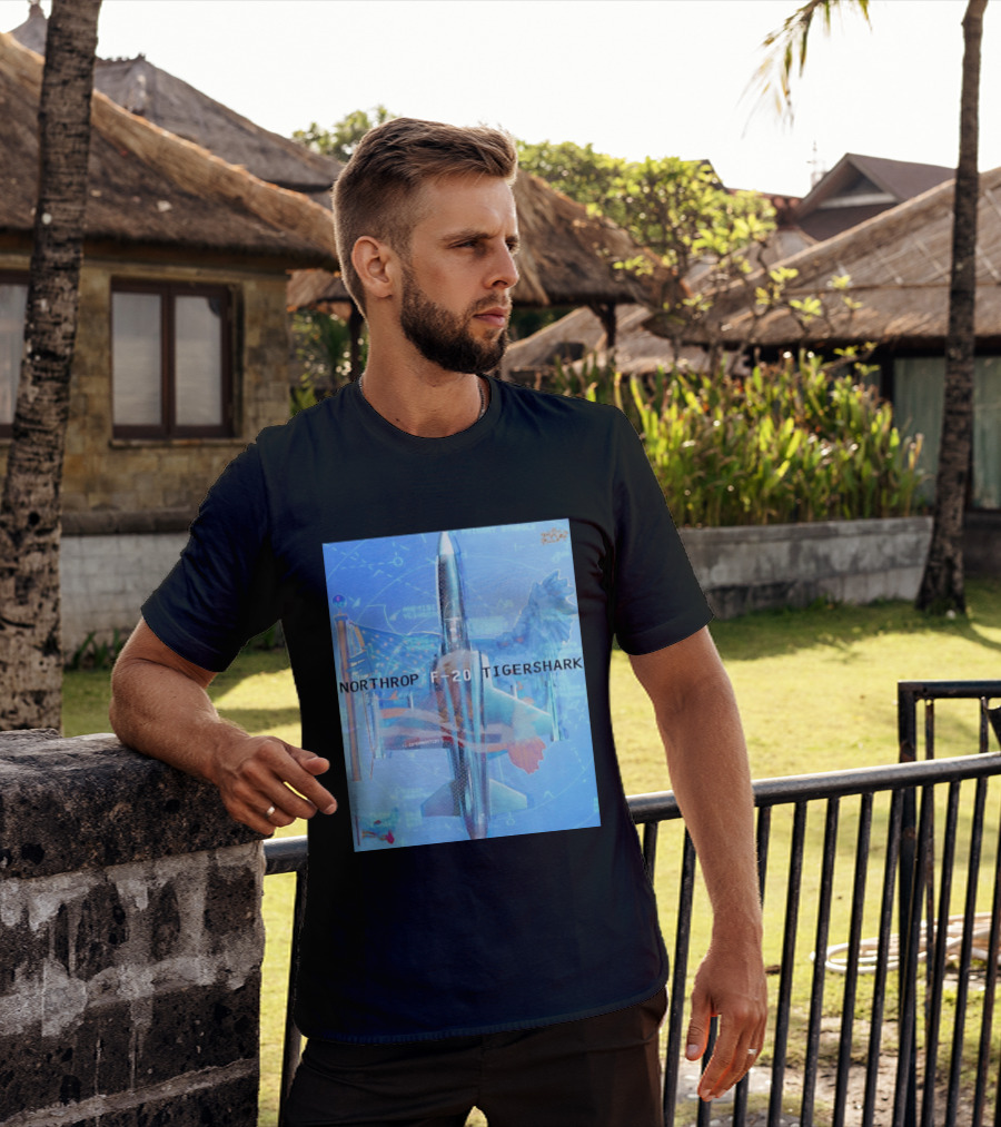 Northrop F 20 Tigershark Fighter Jet Aviation Digital Art And Aerospace T-Shirt