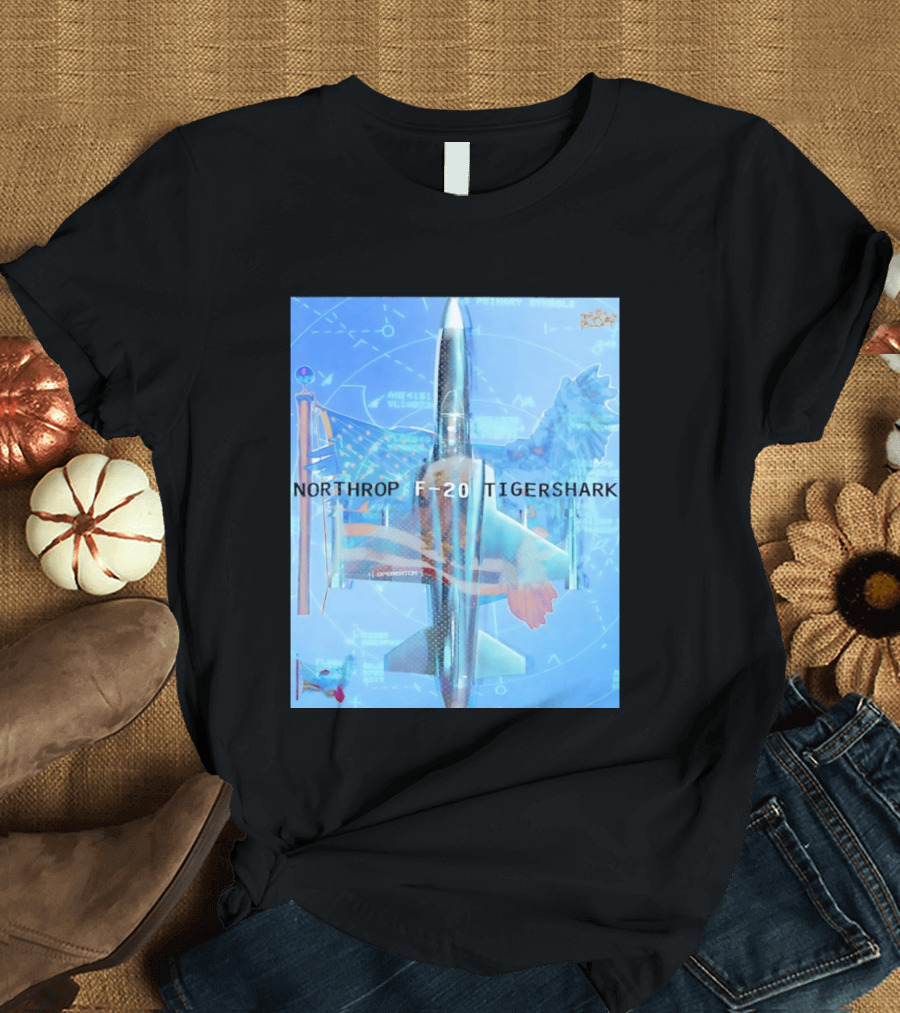 Northrop F 20 Tigershark Fighter Jet Aviation Digital Art And Aerospace T-Shirt